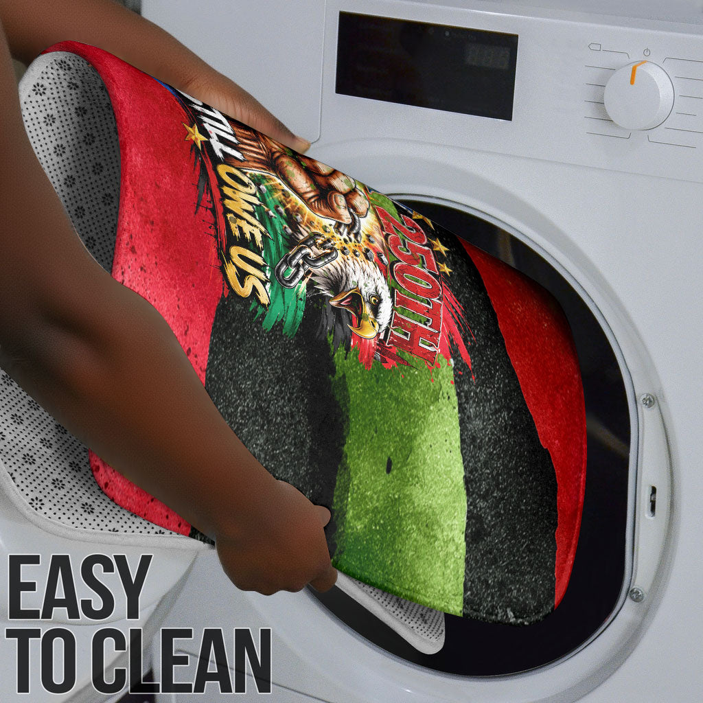 Happy 250th You Still Owe Us Black Pride Bathroom Set Pan African Flag Broken Chains - Statue Of Liberty