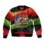 Happy 250th You Still Owe Us Black Pride Bomber Jacket Pan African Flag Broken Chains - Statue Of Liberty