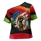 Happy 250th You Still Owe Us Black Pride Cross Shoulder Shirt Pan African Flag Broken Chains - Statue Of Liberty