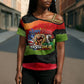 Happy 250th You Still Owe Us Black Pride Cross Shoulder Shirt Pan African Flag Broken Chains - Statue Of Liberty