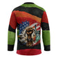 Happy 250th You Still Owe Us Black Pride Hockey Jersey Pan African Flag Broken Chains - Statue Of Liberty