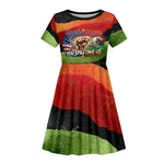 Happy 250th You Still Owe Us Black Pride Kid Short Sleeve Dress Pan African Flag Broken Chains - Statue Of Liberty