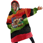 Happy 250th You Still Owe Us Black Pride Kid Wearable Blanket Hoodie Pan African Flag Broken Chains - Statue Of Liberty
