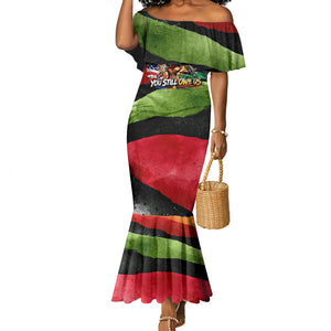 Happy 250th You Still Owe Us Black Pride Mermaid Dress Pan African Flag Broken Chains - Statue Of Liberty