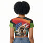 Happy 250th You Still Owe Us Black Pride Raglan Cropped T shirt Pan African Flag Broken Chains - Statue Of Liberty