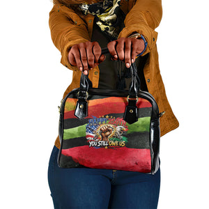 Happy 250th You Still Owe Us Black Pride Shoulder Handbag Pan African Flag Broken Chains - Statue Of Liberty