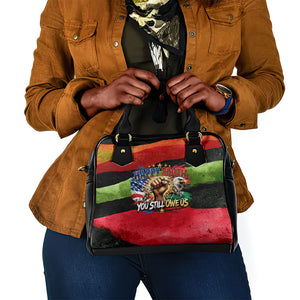Happy 250th You Still Owe Us Black Pride Shoulder Handbag Pan African Flag Broken Chains - Statue Of Liberty