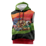 Happy 250th You Still Owe Us Black Pride Sleeveless Hoodie Pan African Flag Broken Chains - Statue Of Liberty