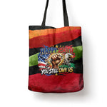 Happy 250th You Still Owe Us Black Pride Tote Bag Pan African Flag Broken Chains - Statue Of Liberty