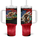 Happy 250th You Still Owe Us Black Pride Tumbler With Handle Pan African Flag Broken Chains - Statue Of Liberty