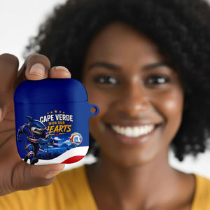 Cape Verde Won Our Hearts Soccer AirPods Case Blue Sharks Football Mascot Patriotic National Team