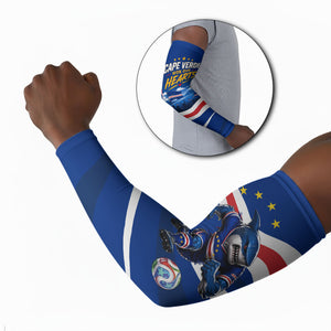 Cape Verde Won Our Hearts Soccer Arm Sleeves Blue Sharks Football Mascot Patriotic National Team
