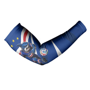 Cape Verde Won Our Hearts Soccer Arm Sleeves Blue Sharks Football Mascot Patriotic National Team