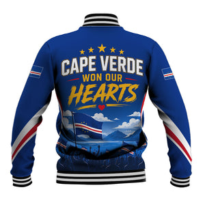 Cape Verde Won Our Hearts Soccer Baseball Jacket Blue Sharks Football Mascot Patriotic National Team