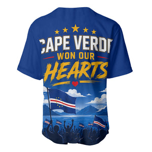 Cape Verde Won Our Hearts Soccer Baseball Jersey Blue Sharks Football Mascot Patriotic National Team