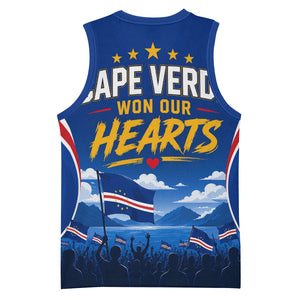 Cape Verde Won Our Hearts Soccer Basketball Jersey Blue Sharks Football Mascot Patriotic National Team
