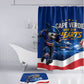 Cape Verde Won Our Hearts Soccer Bathroom Set Blue Sharks Football Mascot Patriotic National Team