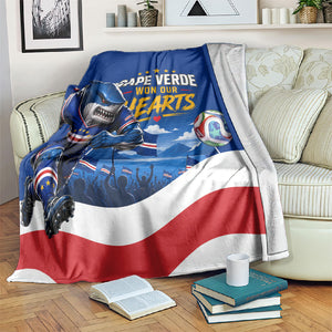 Cape Verde Won Our Hearts Soccer Blanket Blue Sharks Football Mascot Patriotic National Team