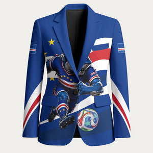 Cape Verde Won Our Hearts Soccer Blazer Blue Sharks Football Mascot Patriotic National Team