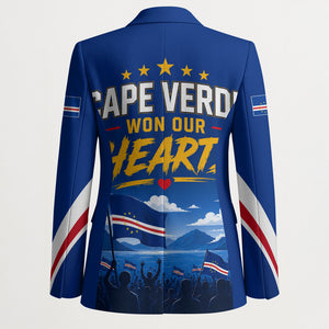 Cape Verde Won Our Hearts Soccer Blazer Blue Sharks Football Mascot Patriotic National Team