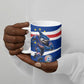 Cape Verde Won Our Hearts Soccer Ceramic Mug Blue Sharks Football Mascot Patriotic National Team