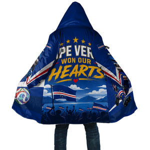 Cape Verde Won Our Hearts Soccer Cloak Blue Sharks Football Mascot Patriotic National Team