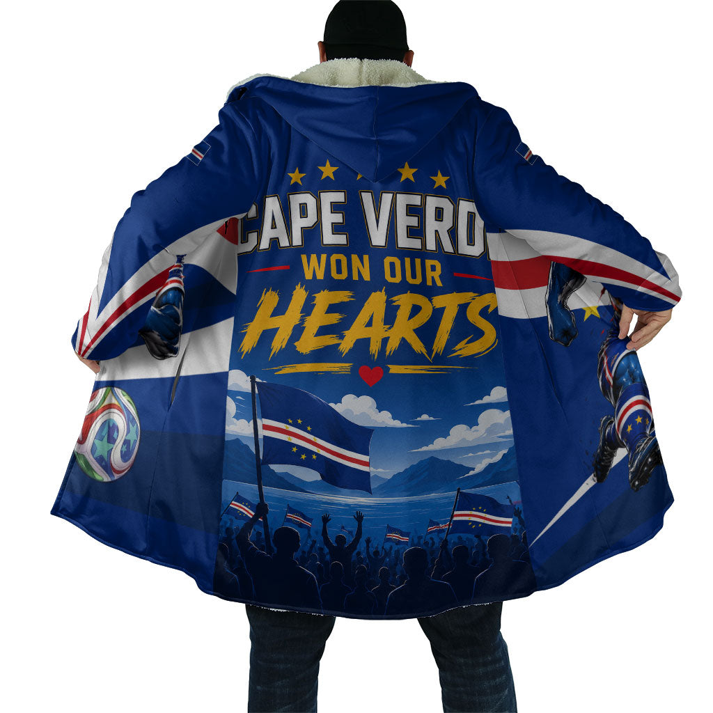 Cape Verde Won Our Hearts Soccer Cloak Blue Sharks Football Mascot Patriotic National Team