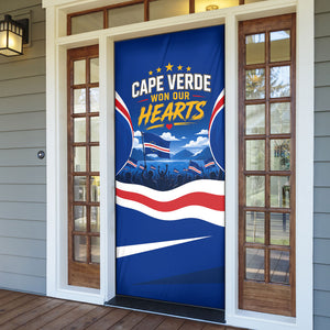 Cape Verde Won Our Hearts Soccer Door Cover Blue Sharks Football Mascot Patriotic National Team