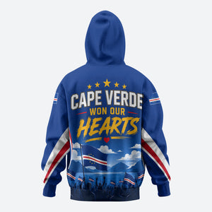 Cape Verde Won Our Hearts Soccer Hoodie Blue Sharks Football Mascot Patriotic National Team
