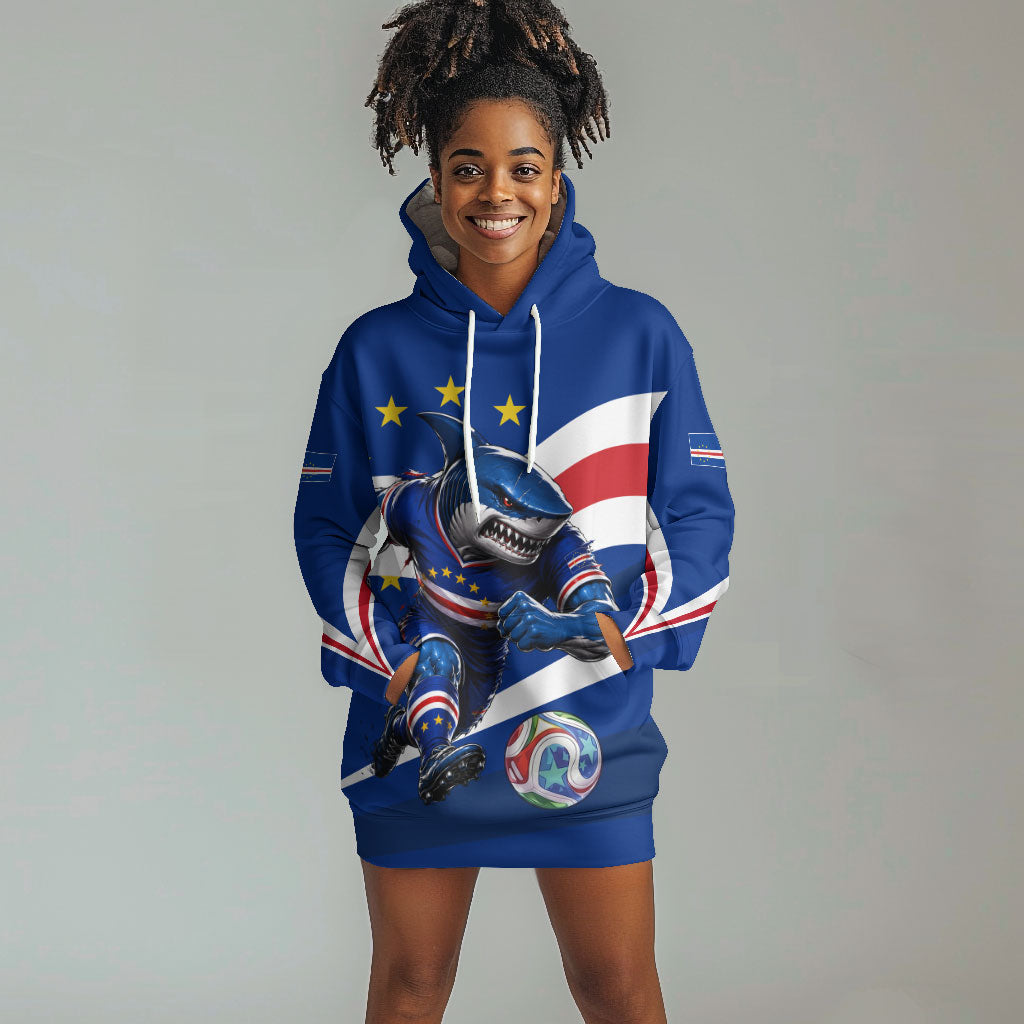 Cape Verde Won Our Hearts Soccer Hoodie Dress Blue Sharks Football Mascot Patriotic National Team