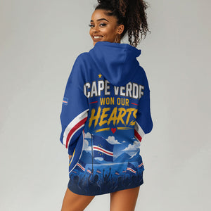 Cape Verde Won Our Hearts Soccer Hoodie Dress Blue Sharks Football Mascot Patriotic National Team