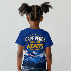 Cape Verde Won Our Hearts Soccer Kid T shirt Blue Sharks Football Mascot Patriotic National Team
