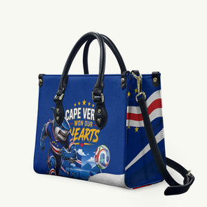 Cape Verde Won Our Hearts Soccer Leather Bag Blue Sharks Football Mascot Patriotic National Team
