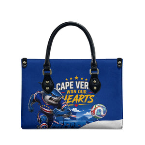 Cape Verde Won Our Hearts Soccer Leather Bag Blue Sharks Football Mascot Patriotic National Team