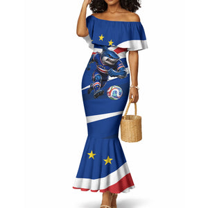 Cape Verde Won Our Hearts Soccer Mermaid Dress Blue Sharks Football Mascot Patriotic National Team