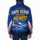 Cape Verde Won Our Hearts Soccer Padded Jacket Blue Sharks Football Mascot Patriotic National Team