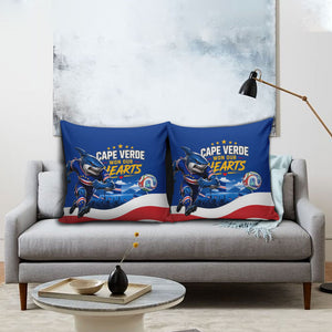 Cape Verde Won Our Hearts Soccer Pillow Cover Blue Sharks Football Mascot Patriotic National Team