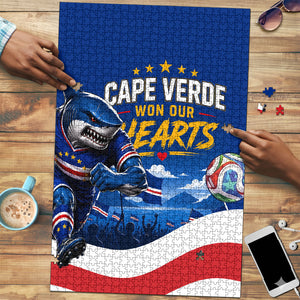Cape Verde Won Our Hearts Soccer Puzzle Blue Sharks Football Mascot Patriotic National Team