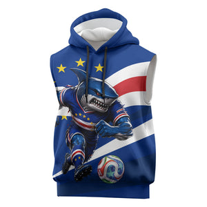 Cape Verde Won Our Hearts Soccer Sleeveless Hoodie Blue Sharks Football Mascot Patriotic National Team