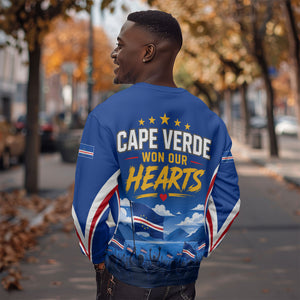 Cape Verde Won Our Hearts Soccer Sweatshirt Blue Sharks Football Mascot Patriotic National Team