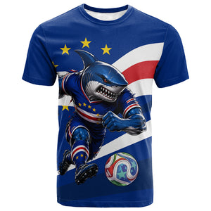 Cape Verde Won Our Hearts Soccer T shirt Blue Sharks Football Mascot Patriotic National Team