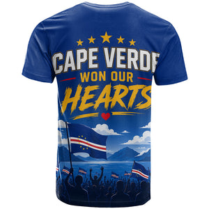 Cape Verde Won Our Hearts Soccer T shirt Blue Sharks Football Mascot Patriotic National Team