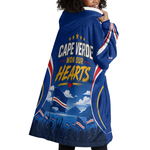 Cape Verde Won Our Hearts Soccer Wearable Blanket Hoodie Blue Sharks Football Mascot Patriotic National Team