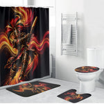 Trinbago Knight Riders Cricket Bathroom Set Trinidad and Tobago Fiery Knight Warrior Bat Flame