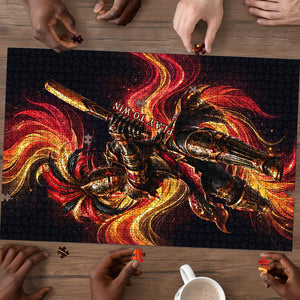 Trinbago Knight Riders Cricket Puzzle Trinidad and Tobago Fiery Knight Warrior Bat Flame