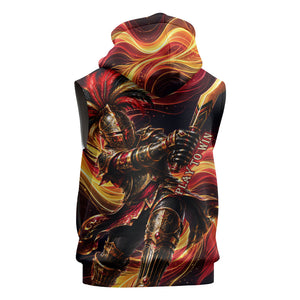 Trinbago Knight Riders Cricket Sleeveless Zip Hoodie Trinidad and Tobago Fiery Knight Warrior Bat Flame