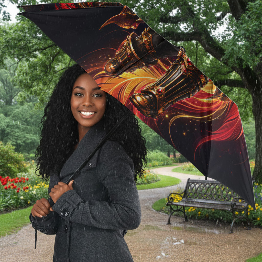 Trinbago Knight Riders Cricket Umbrella Trinidad and Tobago Fiery Knight Warrior Bat Flame