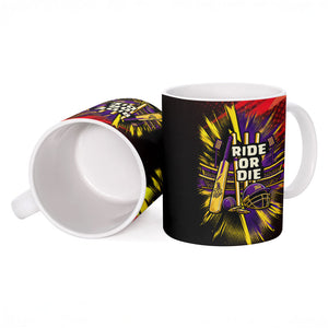 Trinidad and Tobago Cricket Ceramic Mug Trinbago Knight Riders - Ride Or Die Comic Halftone