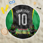 Personalized St Kitts And Nevis Patriots Beach Blanket Caribbean Cricket Player Graphic Art