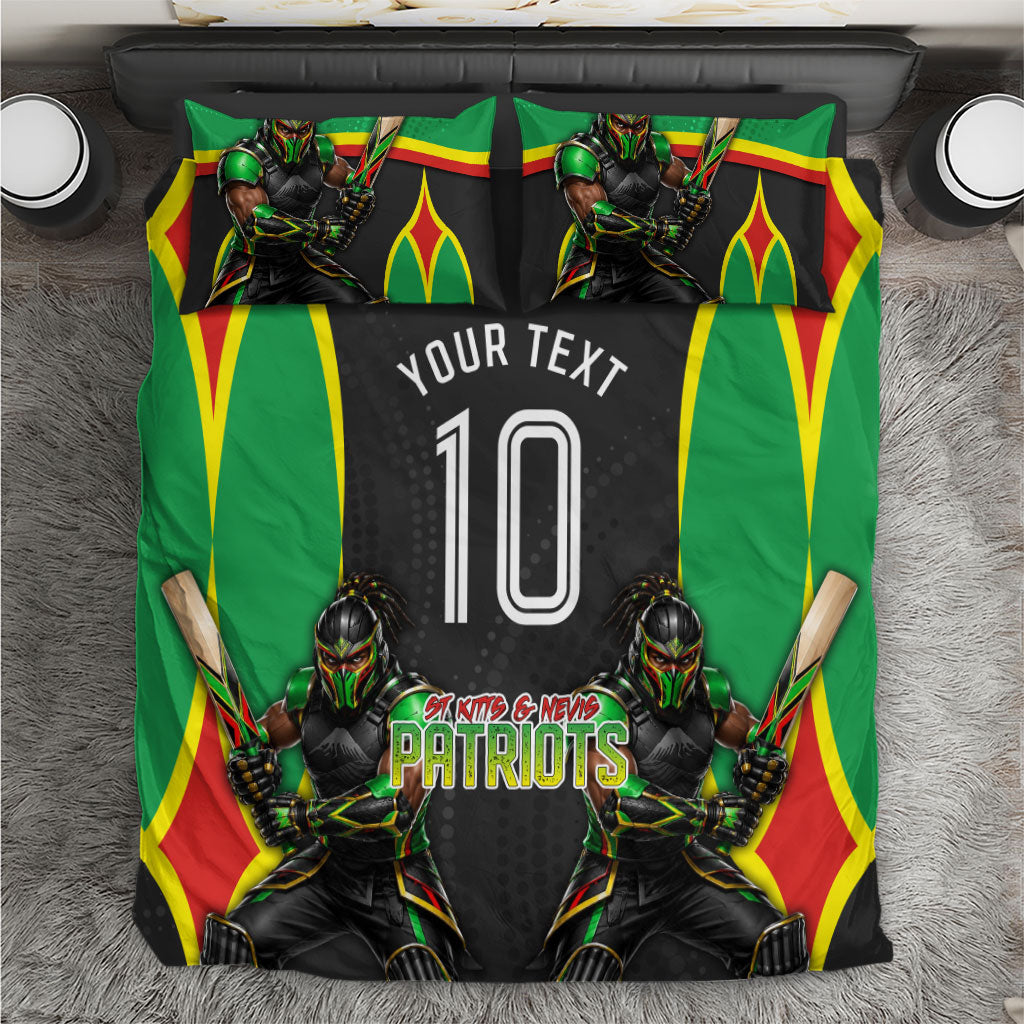 Personalized St Kitts And Nevis Patriots Bedding Set Caribbean Cricket Player Graphic Art